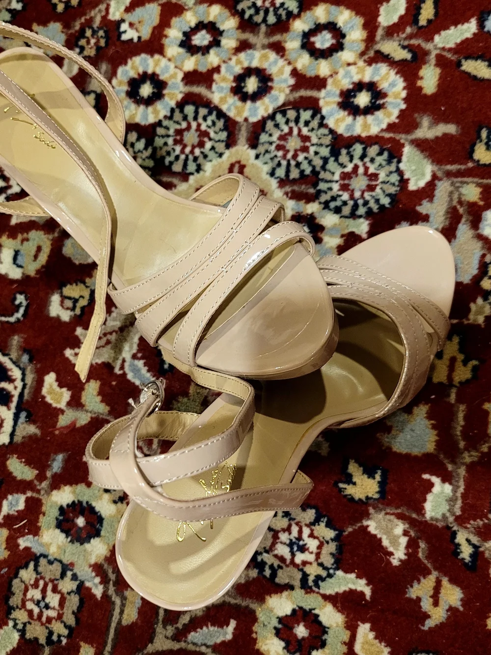 Women's Nude Strappy Heeled Sandals